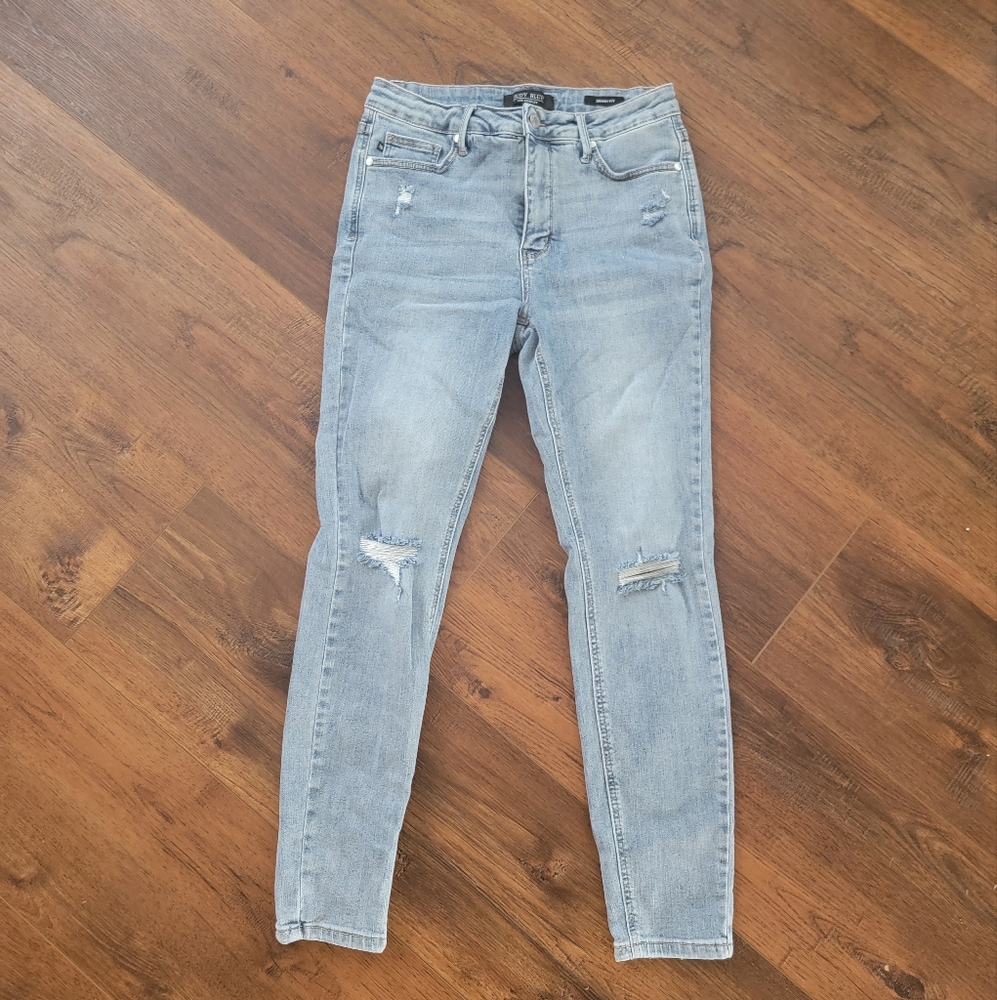 Mid Rise Control Top Distressed Skinny Jeans by Judy Blue JB88797